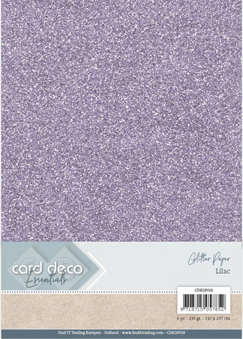  Card Deco glitter karton A4 Lilac 230g